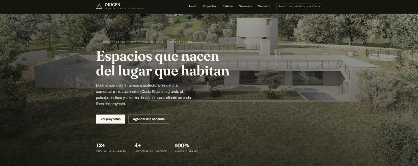 Captura principal de Demo de landing page para arquitectos