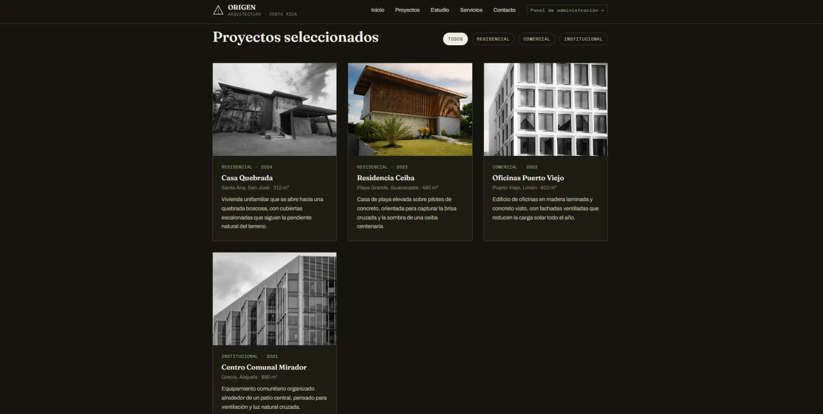 Captura 2 de Demo de landing page para arquitectos
